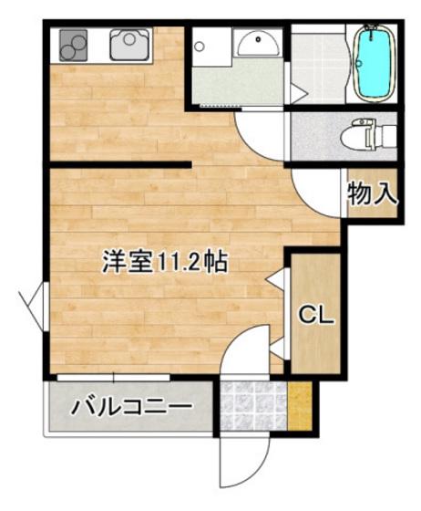 エスポワールT VIII(ワンルーム/1階)の間取り写真