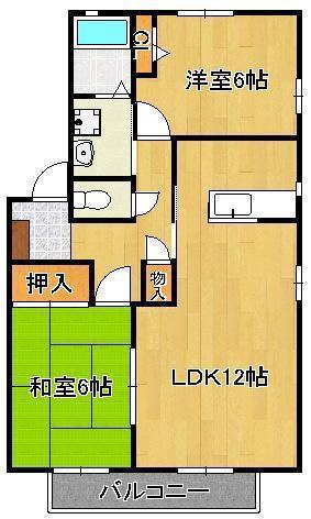 アージュ・トキワ (2LDK/2階)の間取り写真