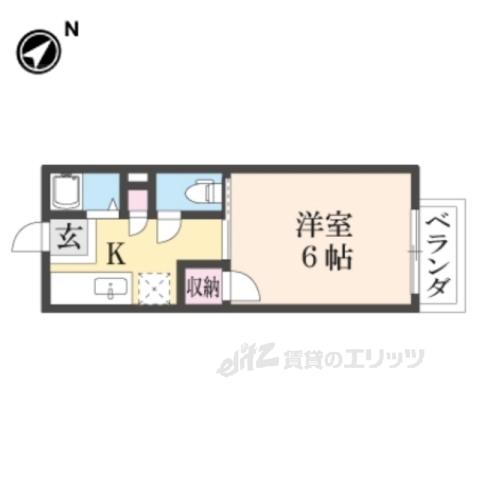 ハイツ澤田(ワンルーム/2階)の間取り写真