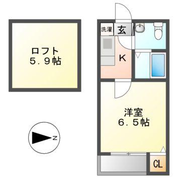 サンシティ(1K/2階)の間取り写真