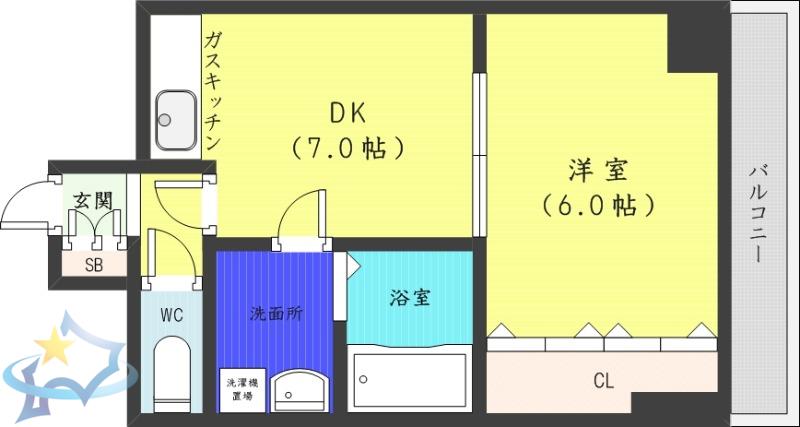 ルノルド(1DK/2階)の間取り写真