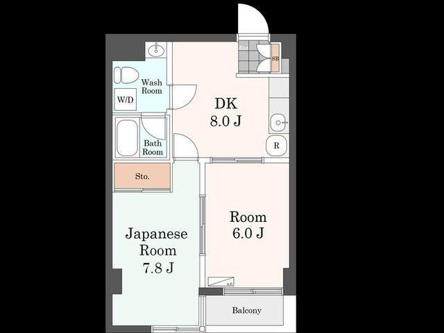 ノアール(2DK/2階)の間取り写真