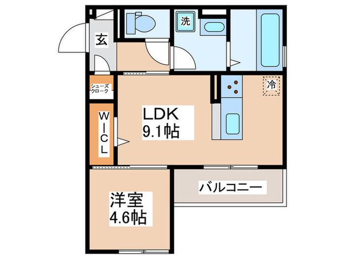 サニーグリーン(1LDK/2階)の間取り写真