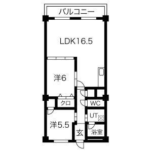 酒井グリーンハイツ(2LDK/7階)の間取り写真