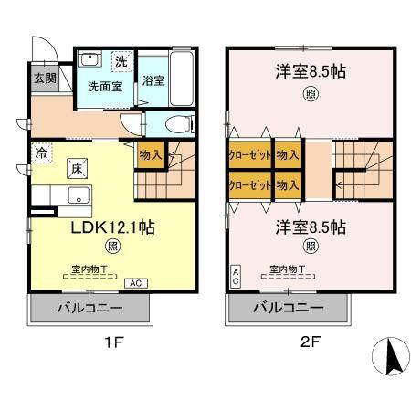 サクラテラス(2LDK/1階)の間取り写真