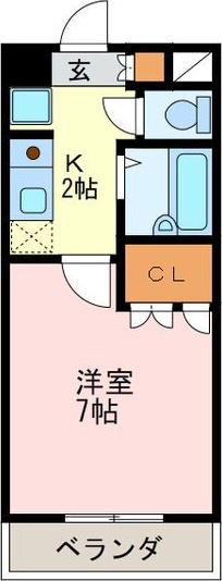 エクセルシオール金山(1K/6階)の間取り写真