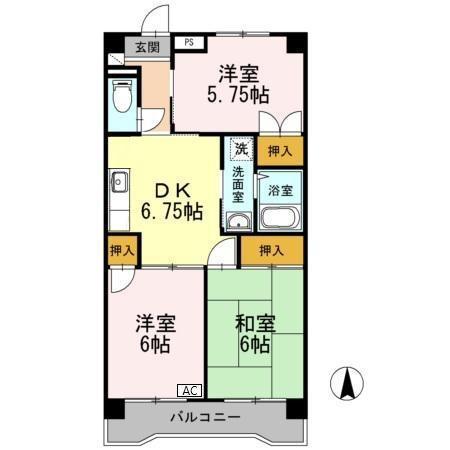 小峯ビル(3DK/3階)の間取り写真