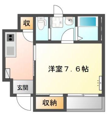 フォルビート(1K/1階)の間取り写真