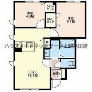 シェーブル・ゴート(2LDK/1階)の間取り写真
