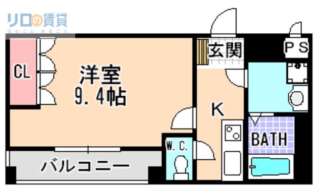 プルミエール宝塚(1K/1階)の間取り写真