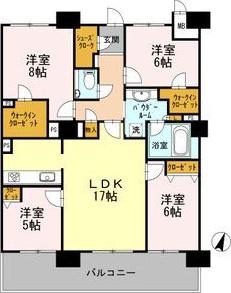 ロイヤルパークスERささしま サウス(4LDK/18階)の間取り写真