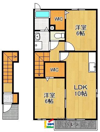 プロスペールマエタS(2LDK/2階)の間取り写真