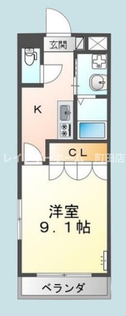 中央区上溝アパート(2LDK/1階)の間取り写真
