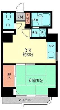 サンフィールド町屋(1DK/5階)の間取り写真