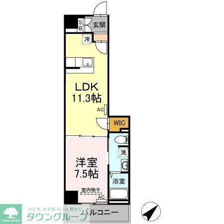 HILL FLAT OSAKI(1LDK/1階)の間取り写真