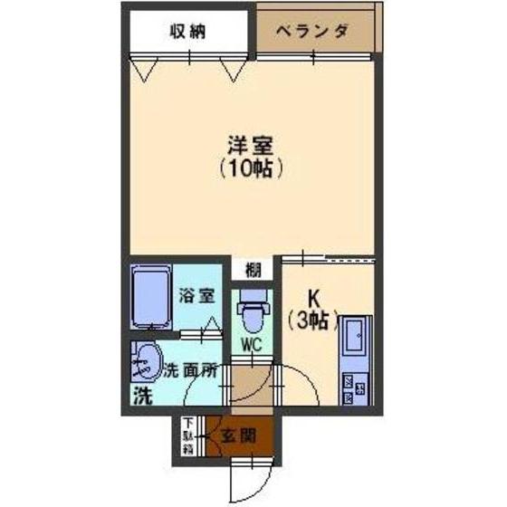 プラティーク松村(1K/1階)の間取り写真