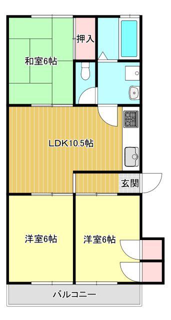 ダイドー2番館(3LDK/2階)の間取り写真