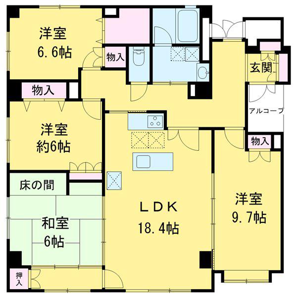 グランフレーヴ(4LDK/1階)の間取り写真