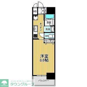 セレニティー名駅(1K/13階)の間取り写真