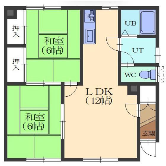 コーポ城(2LDK/2階)の間取り写真