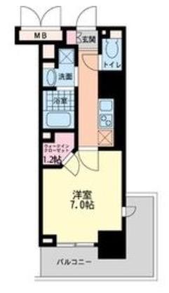 ハビテ靭センターコート(1K/11階)の間取り写真