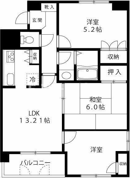 幕張イースト(3LDK/1階)の間取り写真