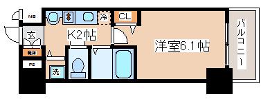 ララプレイス三宮東アスヴェル(1K/10階)の間取り写真