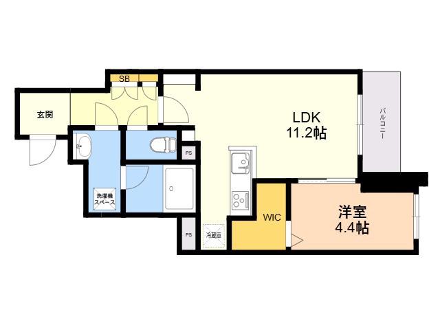 シャーメゾン凪 西新(1LDK/2階)の間取り写真