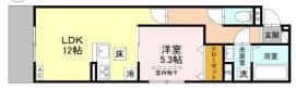 NOBLE TERRACE中山手(1LDK/1階)の間取り写真