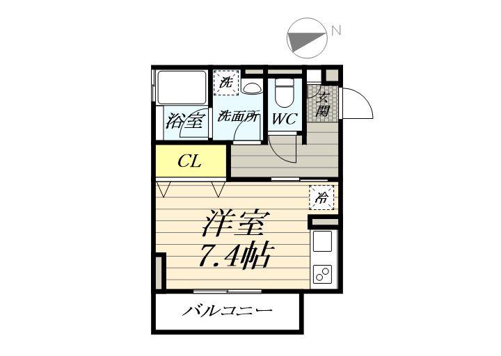 クレール(ワンルーム/3階)の間取り写真