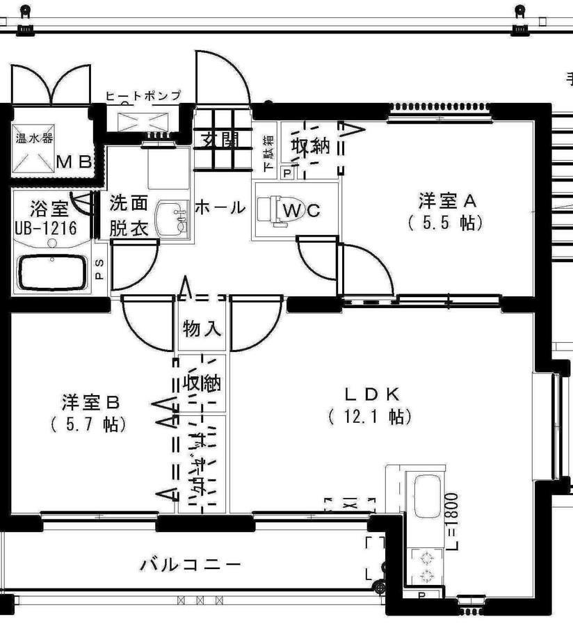 ユーミー江平 A棟(2LDK/2階)の間取り写真