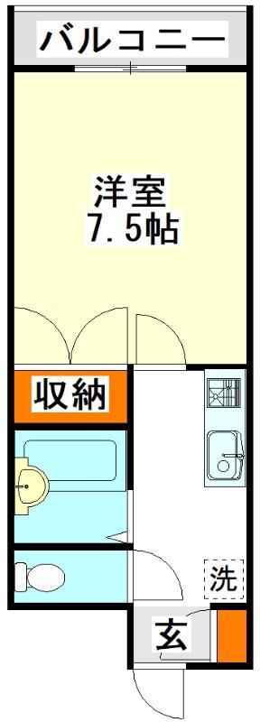 サンライズITA(1K/3階)の間取り写真