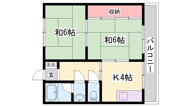 水野マンションA棟(2K/1階)の間取り写真