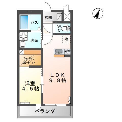 フリーレイ(1LDK/2階)の間取り写真