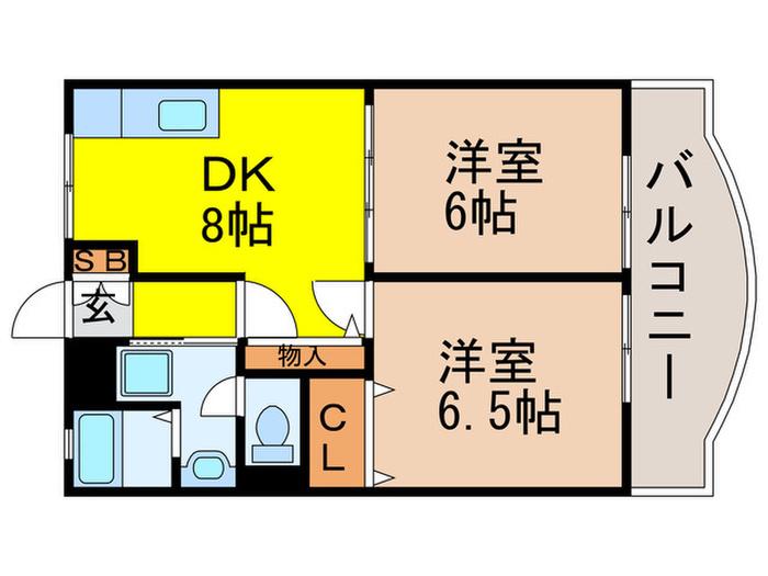 すみれマンション(2DK/1階)の間取り写真
