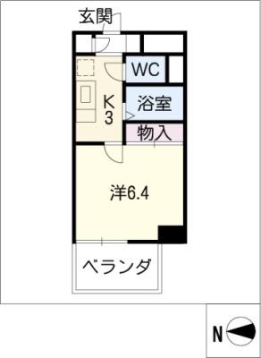メッセ平針(1K/4階)の間取り写真