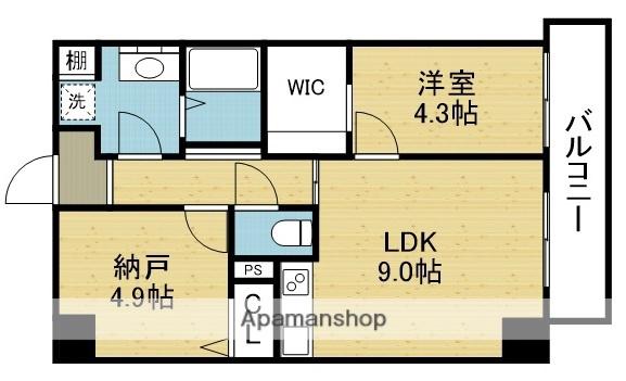 ハイラインV(1SLDK/7階)の間取り写真