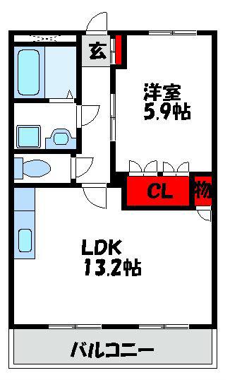 GRANDIR HEIM(1LDK/2階)の間取り写真