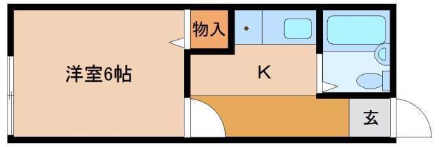 ハイツ湖南(1K/2階)の間取り写真