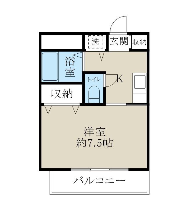 グランティ新潟(1K/5階)の間取り写真