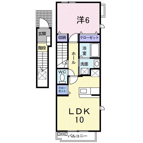 桜壱番館(1LDK/2階)の間取り写真