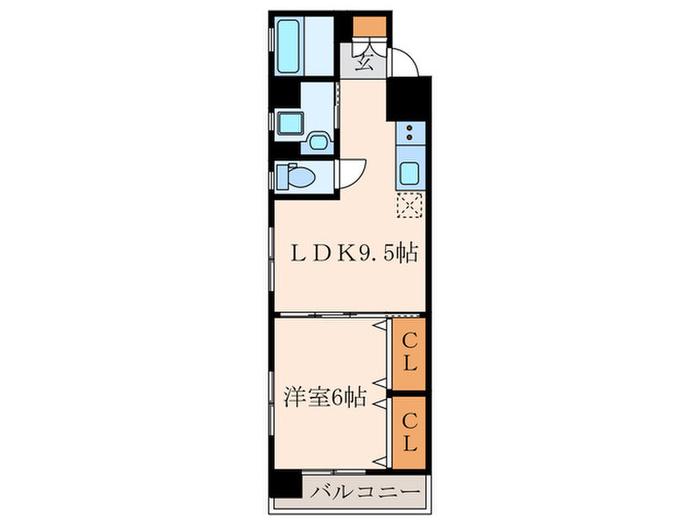 メゾンほおづきI(1LDK/5階)の間取り写真