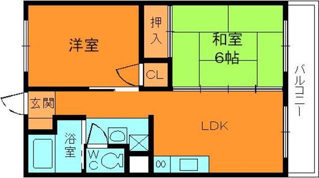 三郷グリーンハイツ(2LDK/1階)の間取り写真