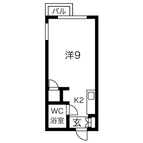 メゾンドマム(1K/2階)の間取り写真