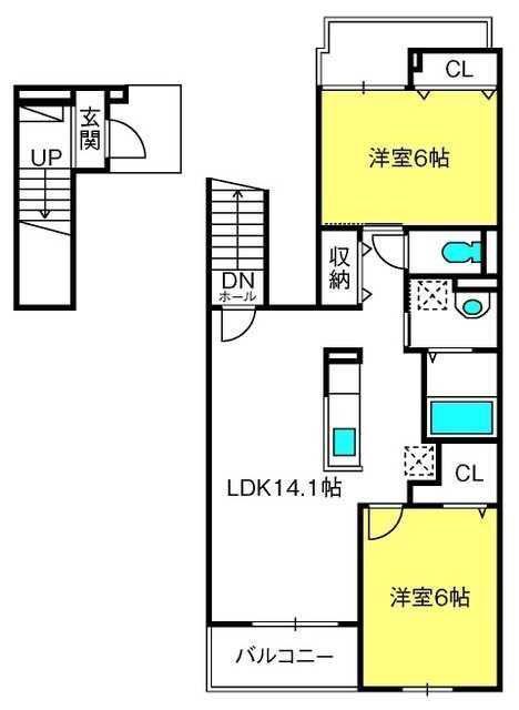 フォレストパーク(2LDK/2階)の間取り写真