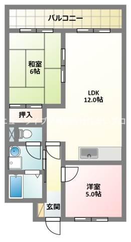 ポポロタカヒロ(2LDK/5階)の間取り写真
