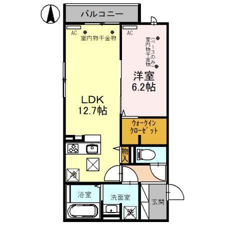 D-RESIDENCE藤江II(1LDK/1階)の間取り写真
