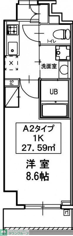 PRIERE(1K/2階)の間取り写真
