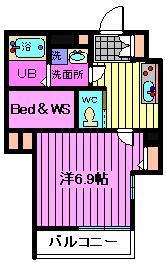 アクシーズ南浦和(1K/2階)の間取り写真