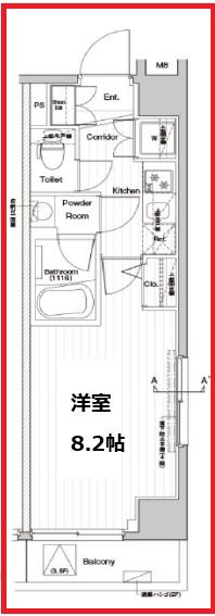 プレミアムキューブジー上野(1K/2階)の間取り写真